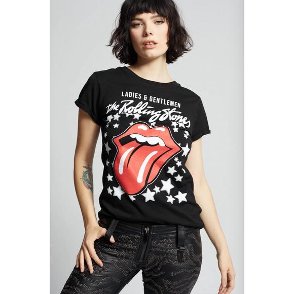NEW RECYCLED KARMA the rolling stones stars tee in black/multi - Picture 3 of 3